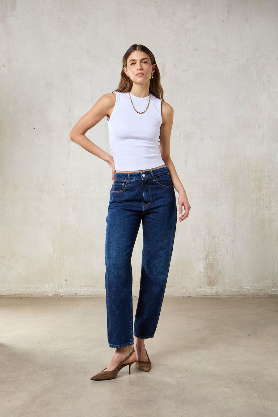 COURTNEY WOMAN JEANS - STONE DARK