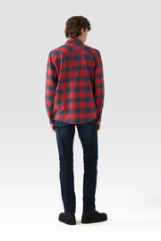 MAN WESTERN SHIRT - RED/NAVY CHECK RINSE