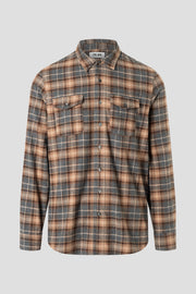 MAN DETROIT SHIRT - BEIGE/BROWN/GREY CHECK
