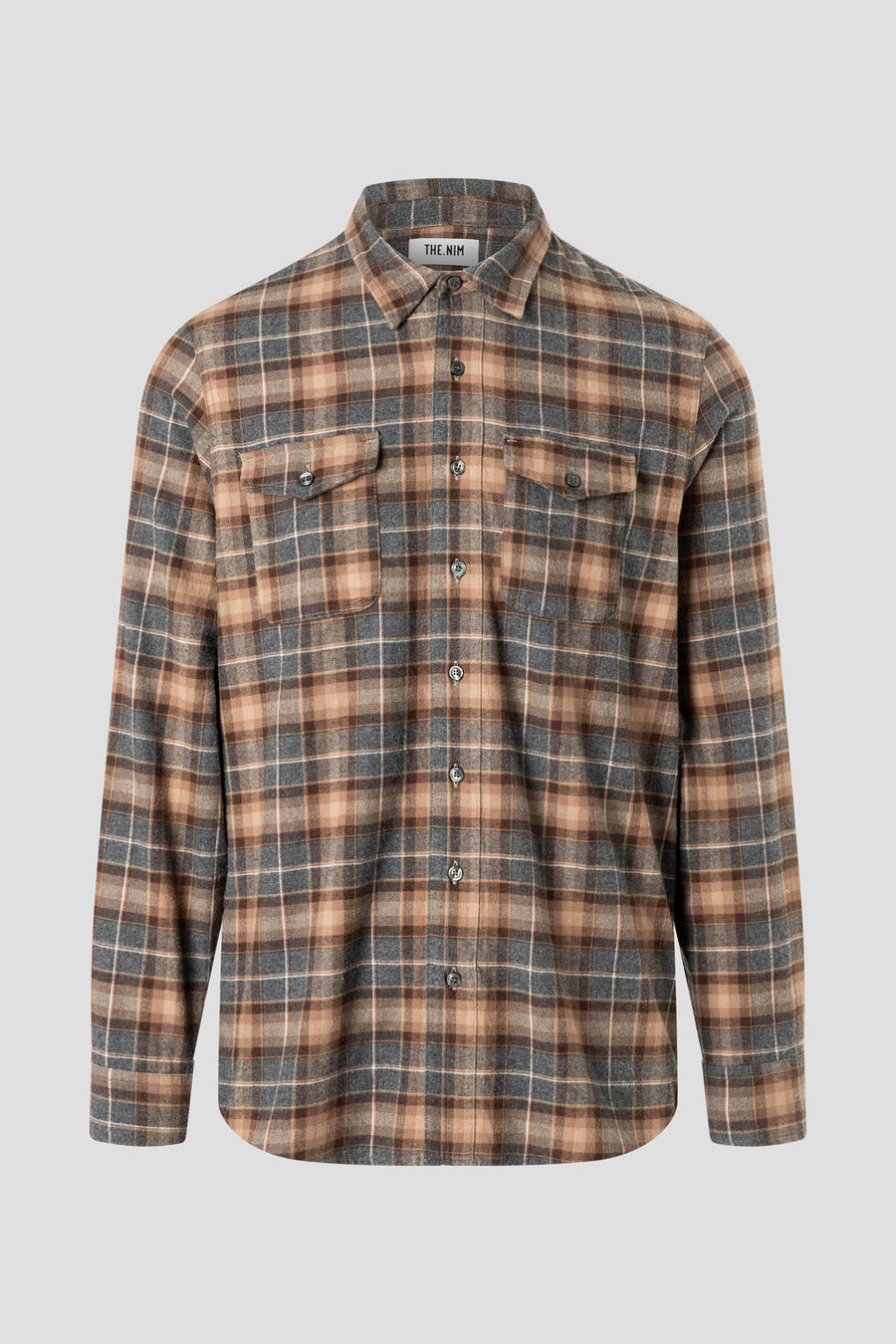 MAN DETROIT SHIRT - BEIGE/BROWN/GREY CHECK