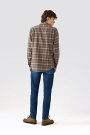 MAN DETROIT SHIRT - BEIGE/BROWN/GREY CHECK