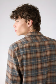 MAN DETROIT SHIRT - BEIGE/BROWN/GREY CHECK