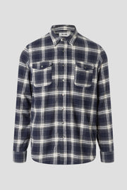 MAN DETROIT SHIRT - RINSE BLUE/CREAM CHECK