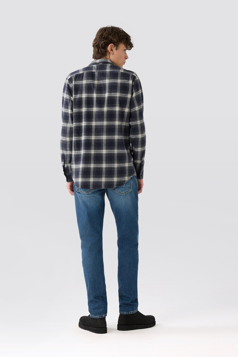 MAN DETROIT SHIRT - RINSE BLUE/CREAM CHECK