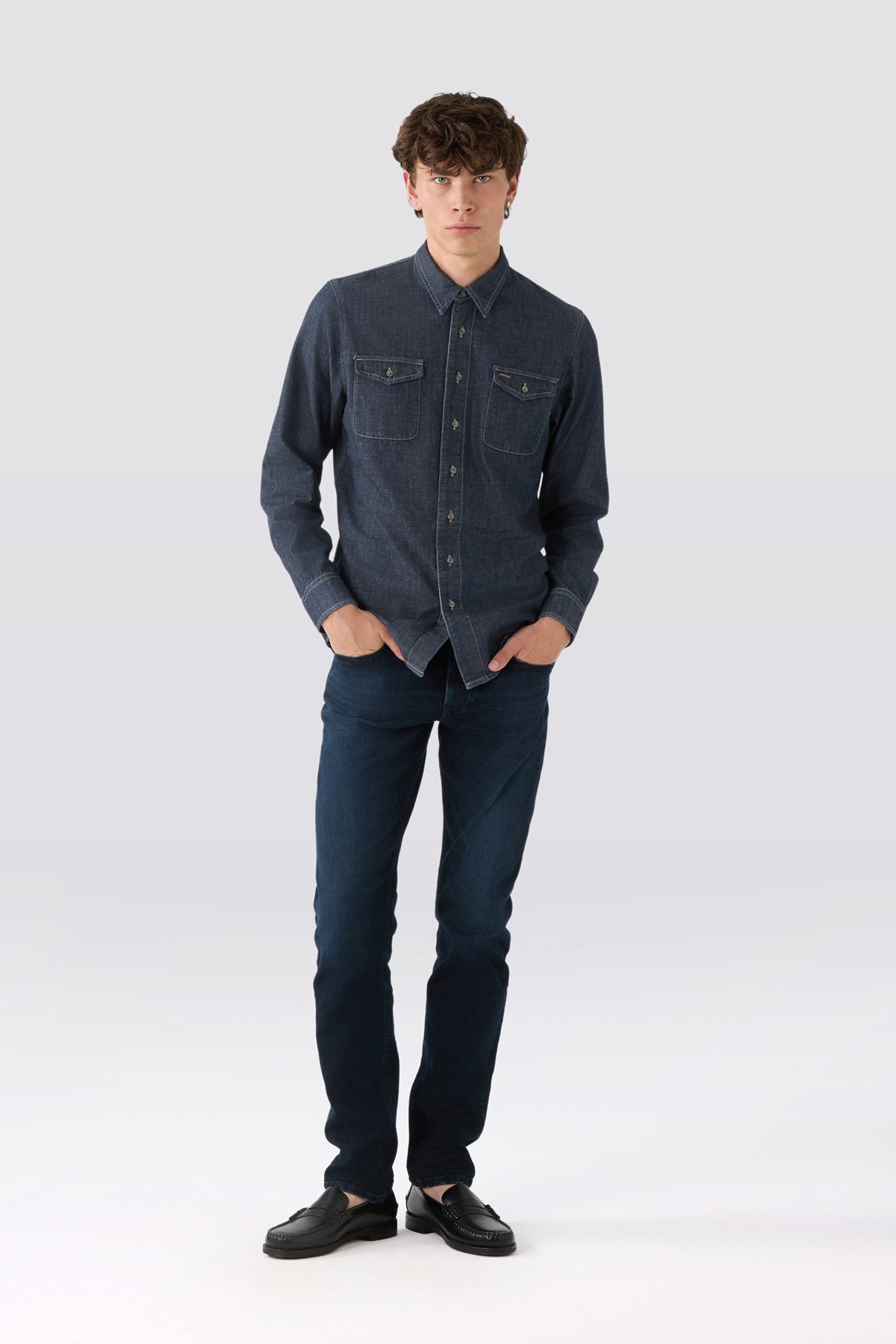 MAN DETROIT SHIRT - DARK RIGID DEEP BLUE