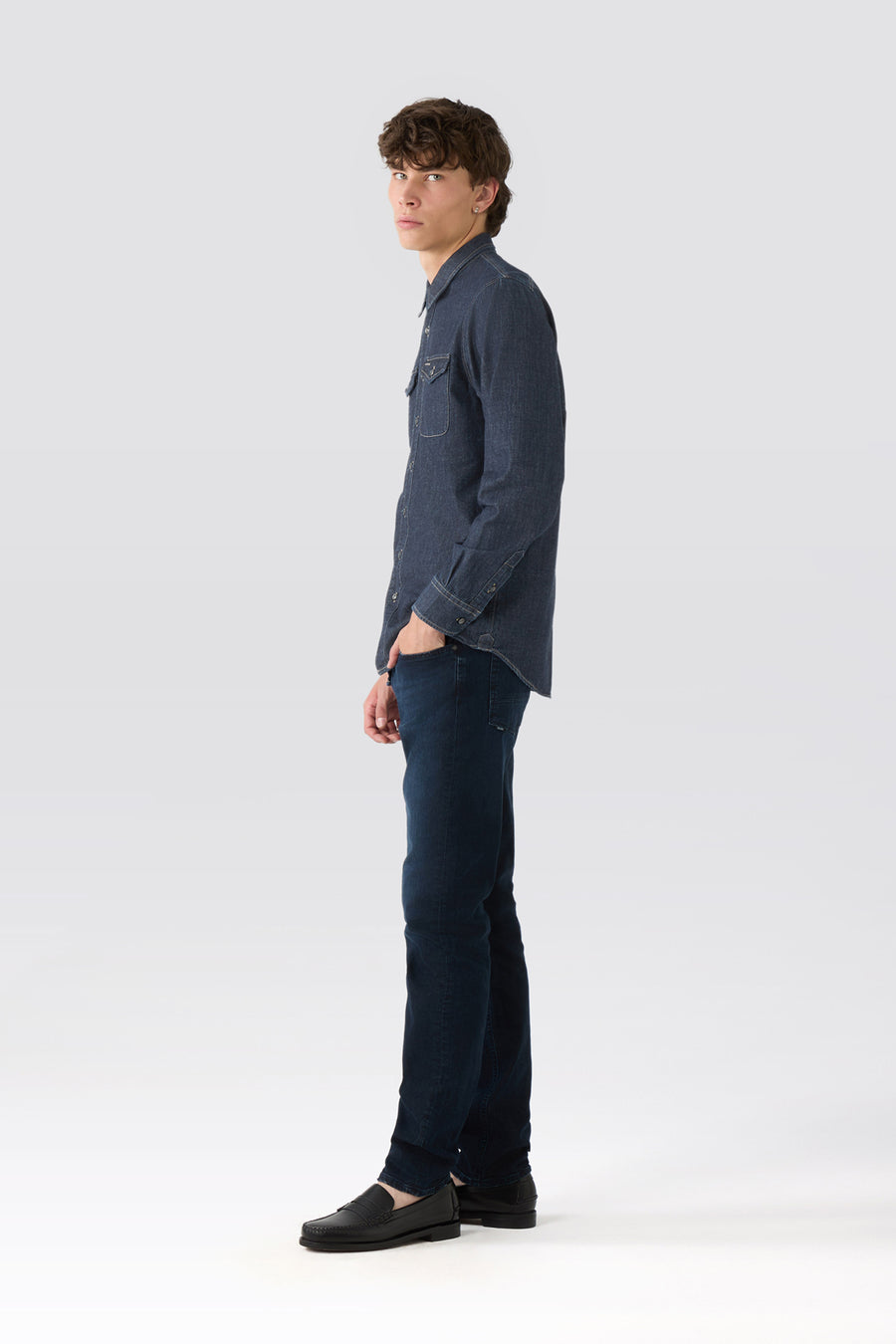 MAN DETROIT SHIRT - DARK RIGID DEEP BLUE