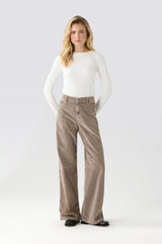 DEBBIE WOMAN PANTS HIGHT RISE - PIGMENT TAUPE