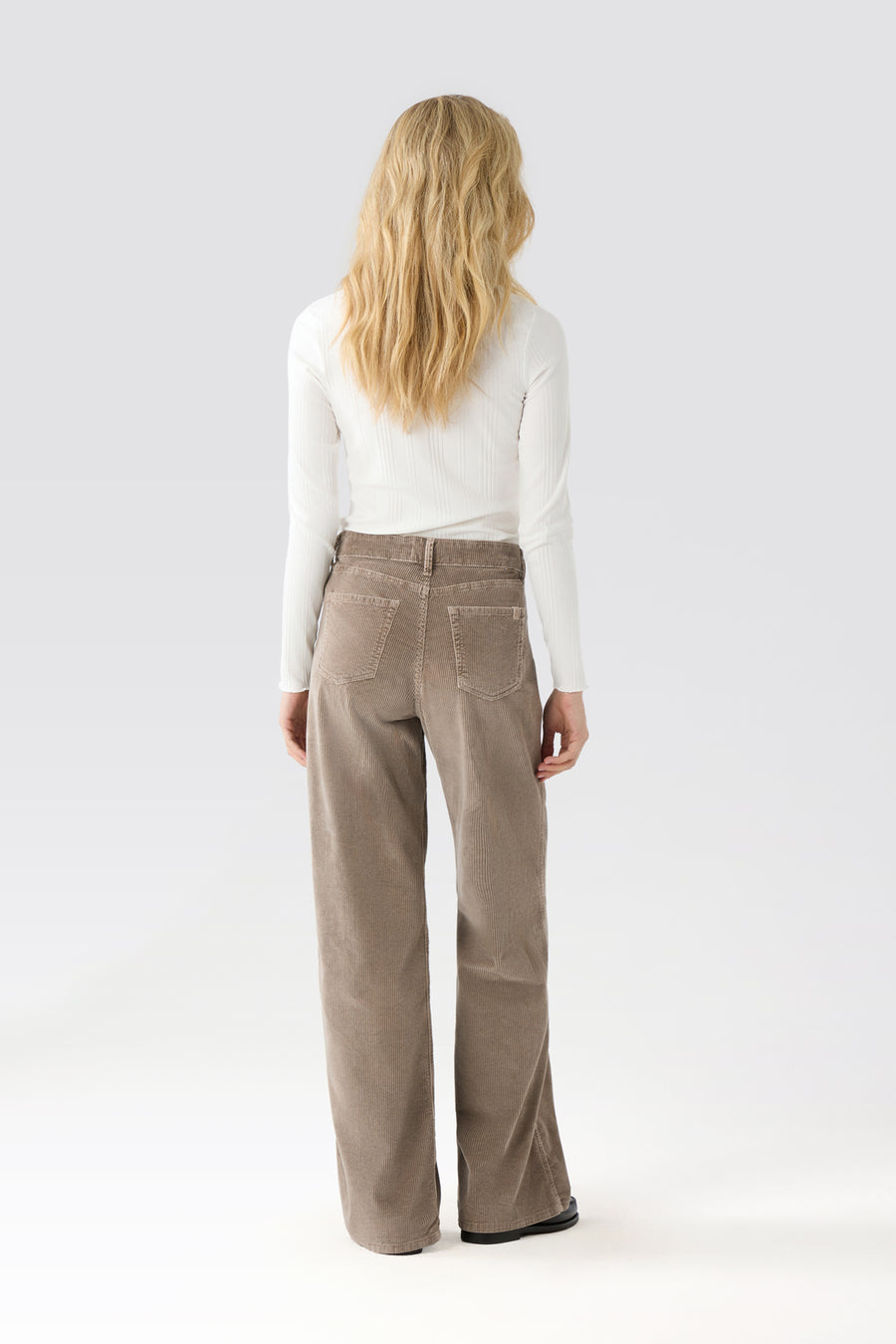DEBBIE WOMAN PANTS HIGHT RISE - PIGMENT TAUPE