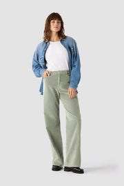 DEBBIE WOMAN PANTS HIGHT RISE - PIGMENT GREEN