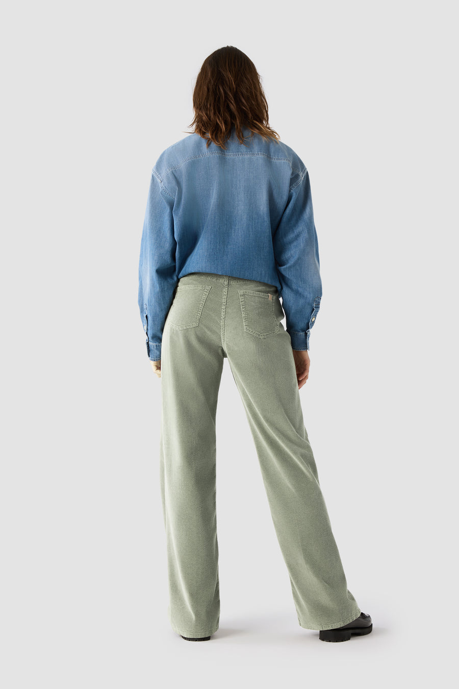 DEBBIE WOMAN PANTS HIGHT RISE - PIGMENT GREEN