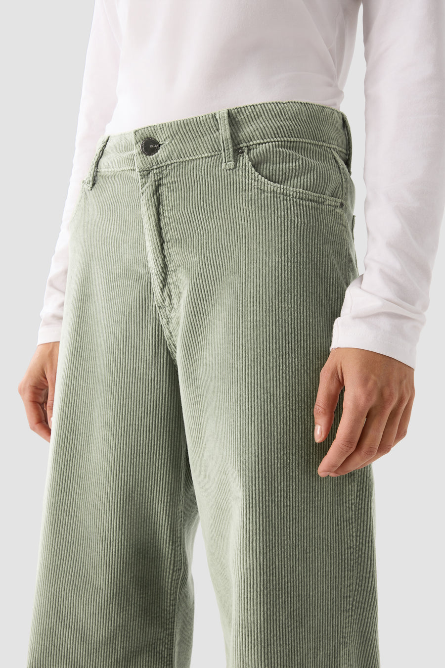 DEBBIE WOMAN PANTS HIGHT RISE - PIGMENT GREEN