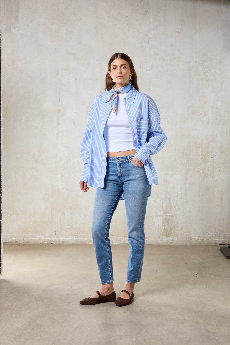 WOMAN OVERSIZE COTTON SHIRT - WHITE