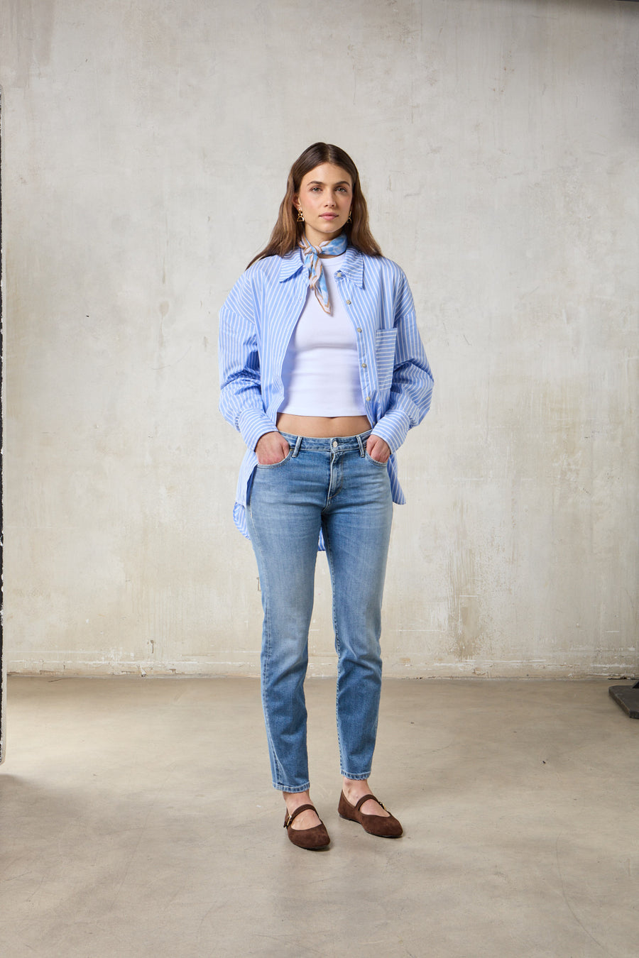 WOMAN OVERSIZE COTTON SHIRT - WHITE