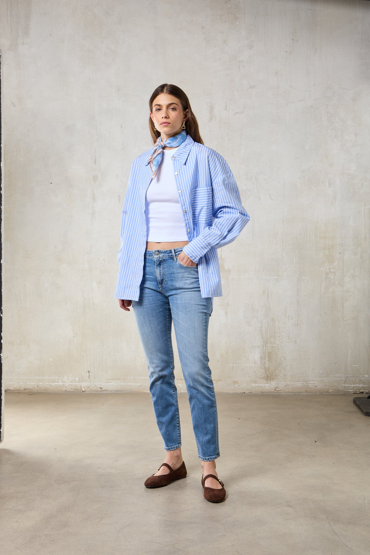 WOMAN OVERSIZE COTTON SHIRT - WHITE