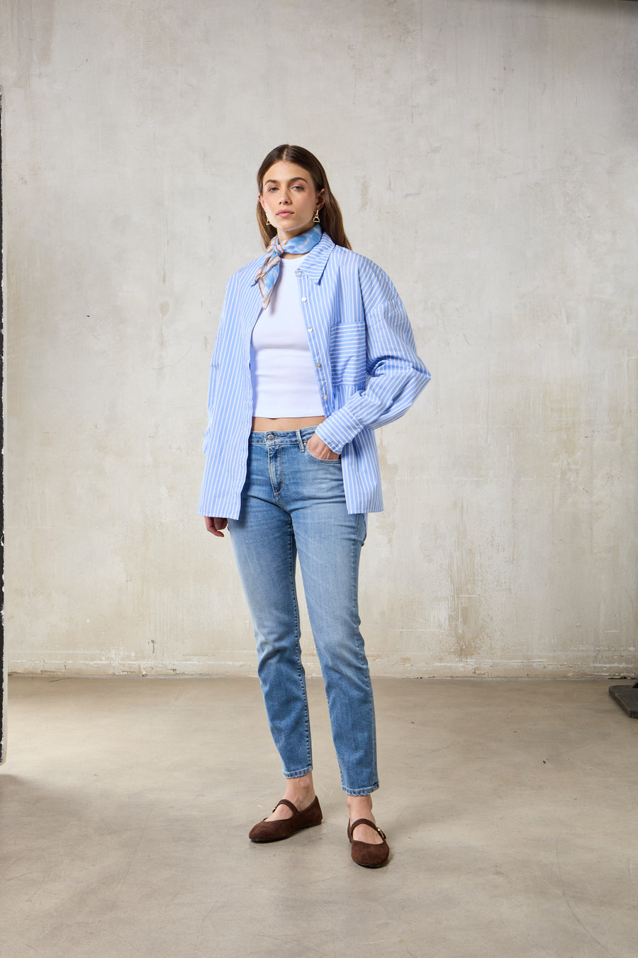WOMAN OVERSIZE COTTON SHIRT - WHITE
