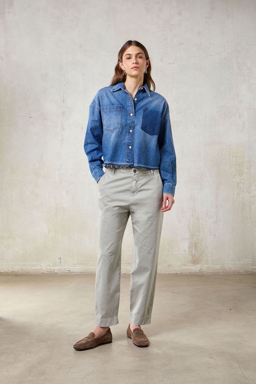 CHINO FLAT FRONT - Laurel Green