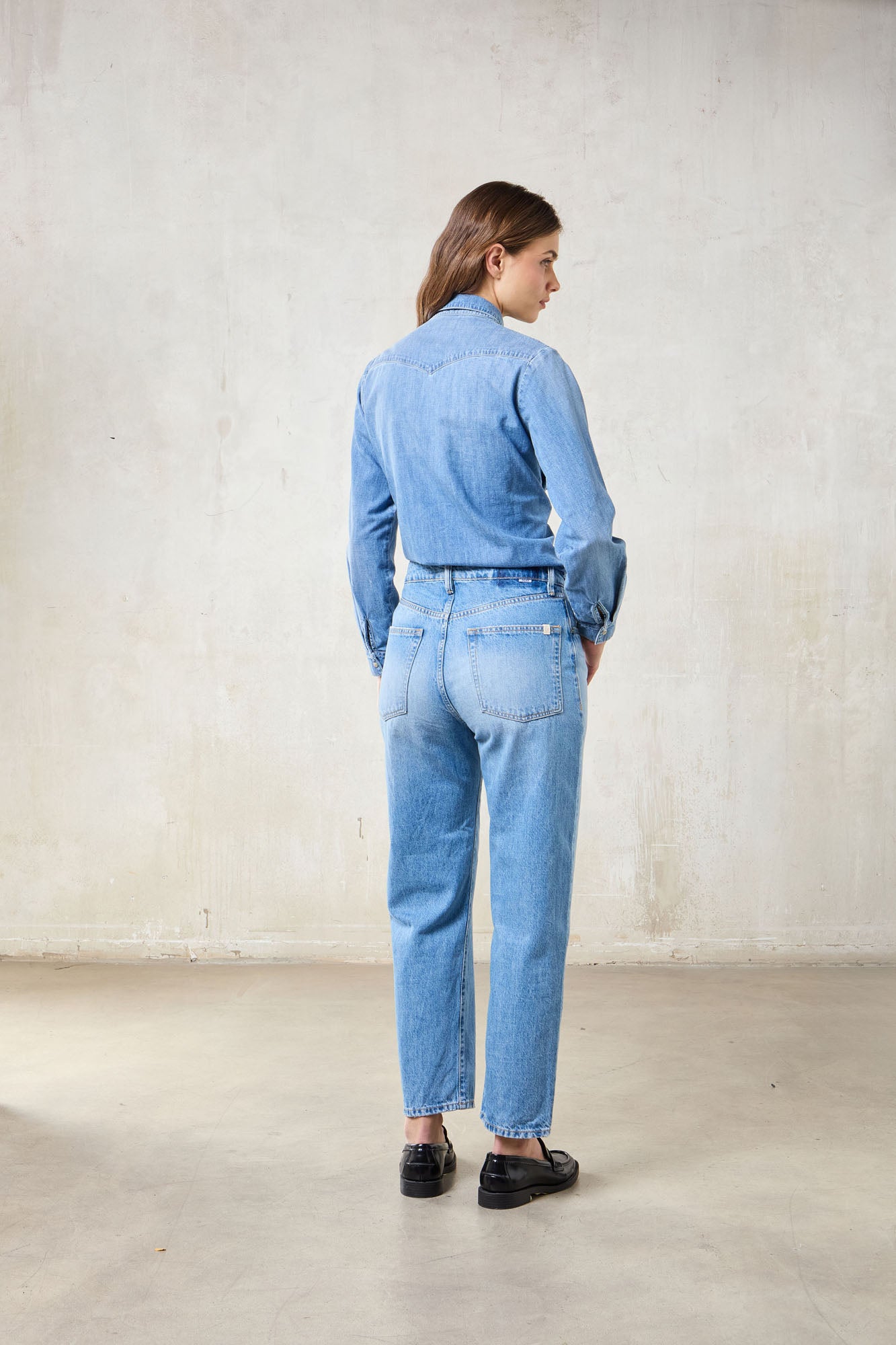 WOMAN WESTERN SHIRT - BLUE LIGHT DENIM