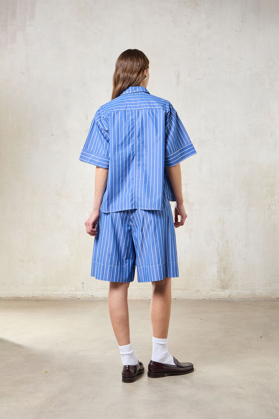 WOMAN SHORT SLEEVES COTTON SHIRT - WASHED