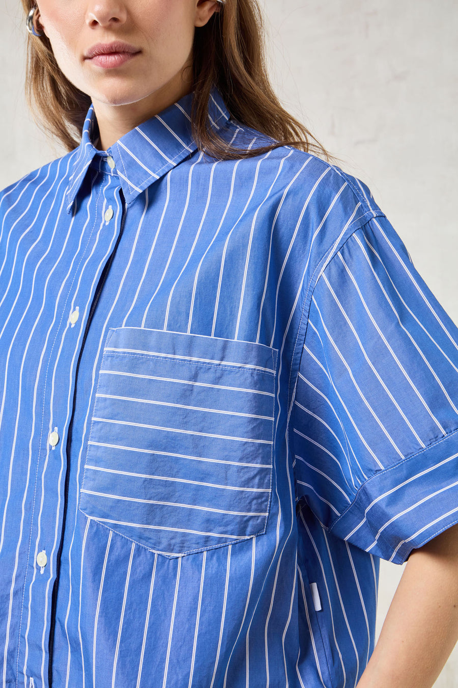 WOMAN SHORT SLEEVES COTTON SHIRT - WASHED