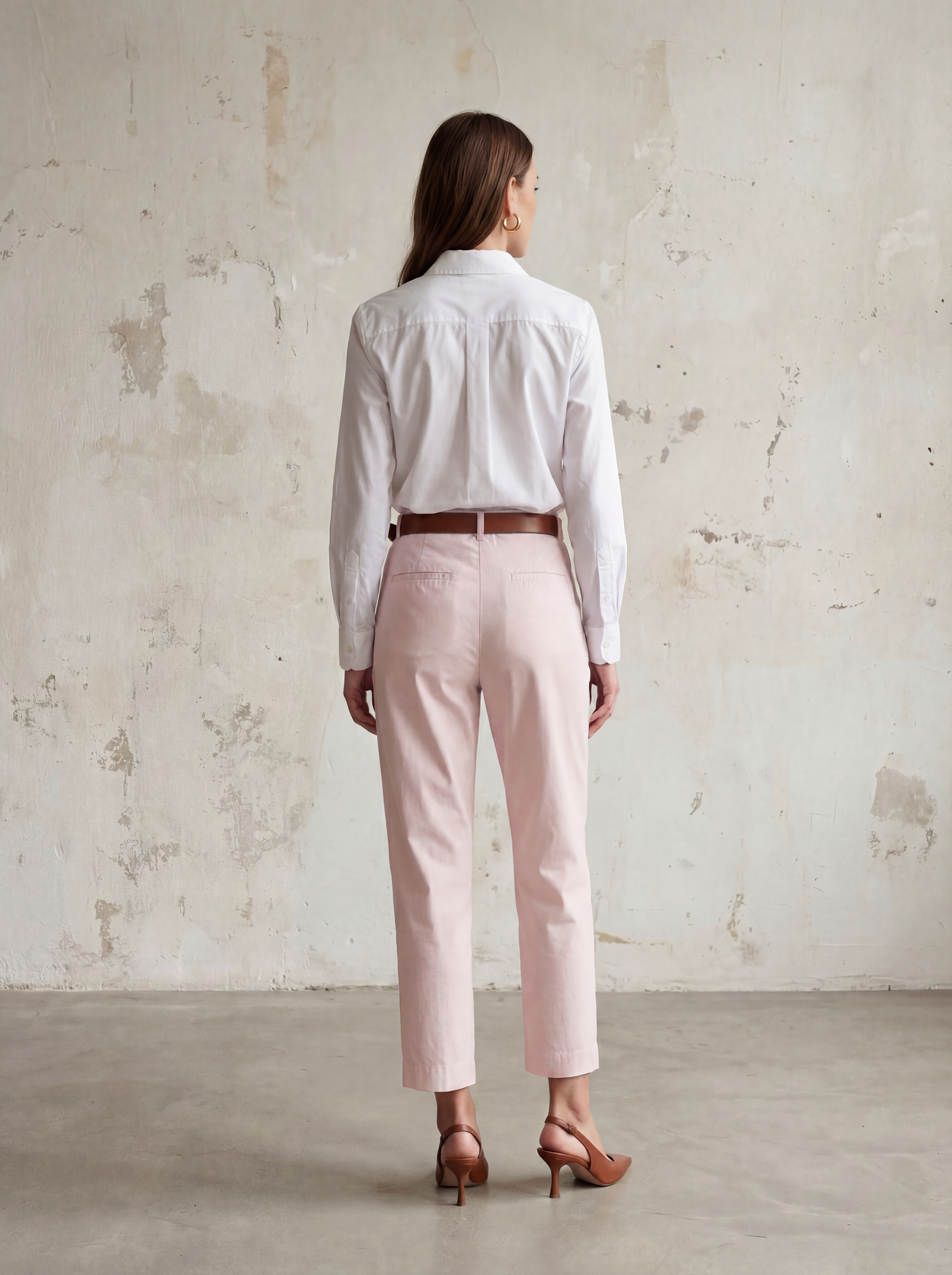 WOMEN CHINO PINCE FRONT - Sand