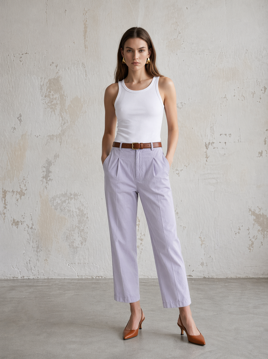 WOMEN CHINO PINCE FRONT - Persian Violet
