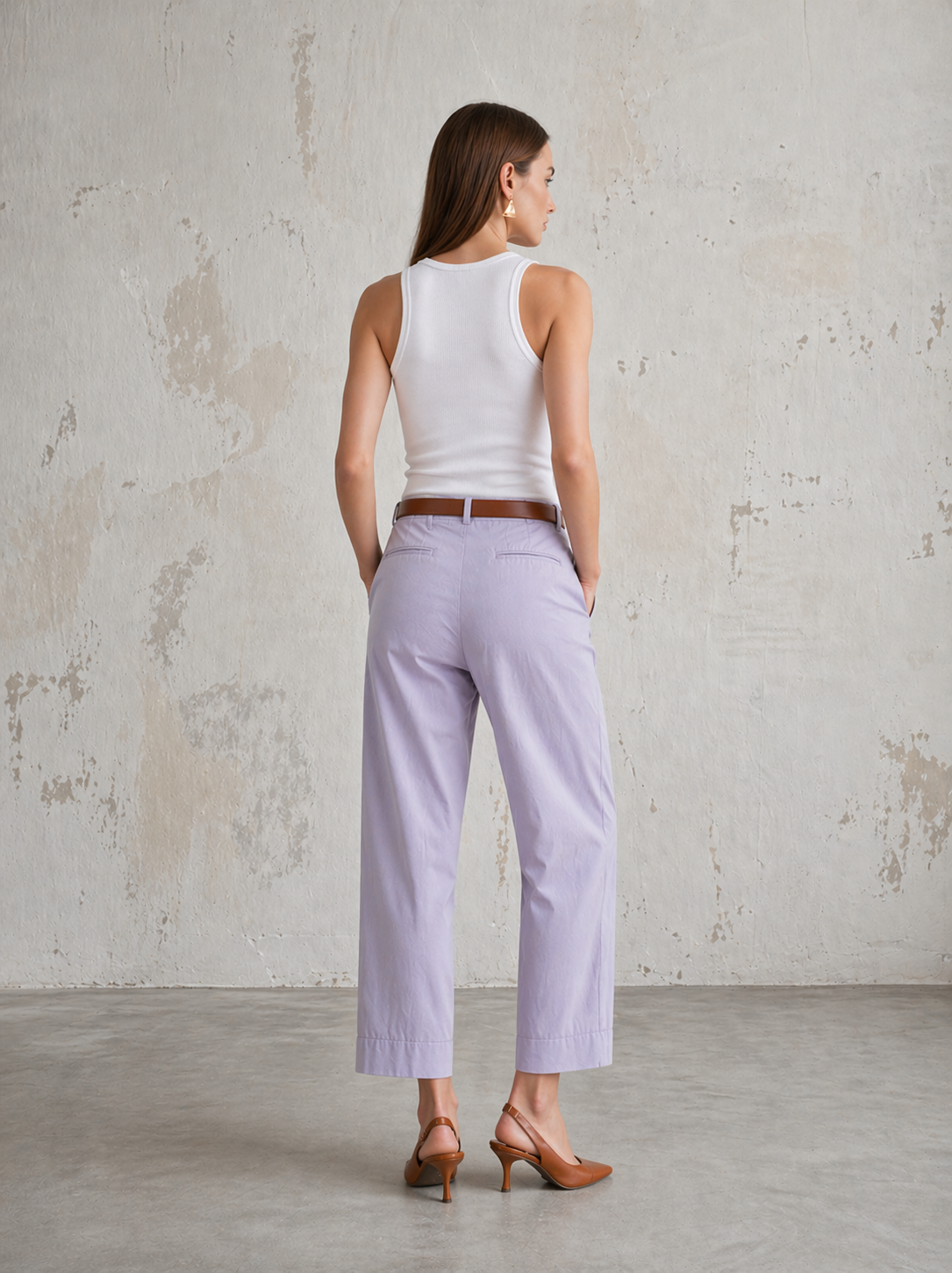 WOMEN CHINO PINCE FRONT - Persian Violet