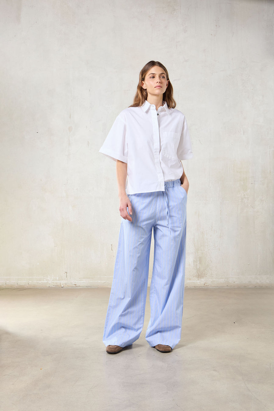 WOMAN STRING PANTS COTTON - WASHED