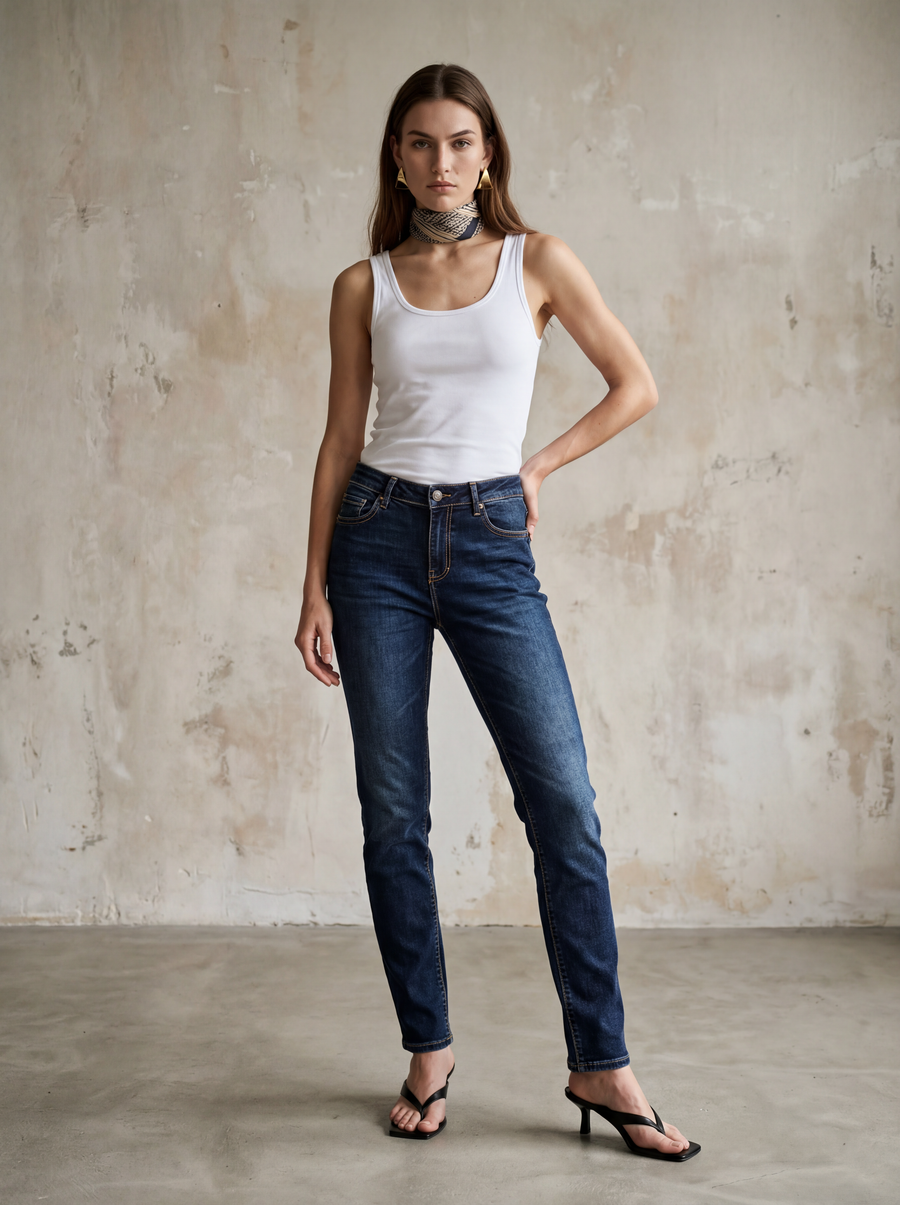 BONNIE WOMAN JEANS 11oz - DARK BLUE