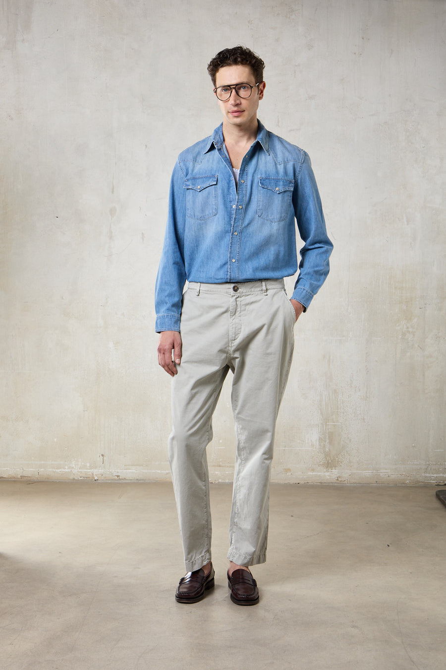CARROT FLAT FRONT PANT - LAUREL GREEN